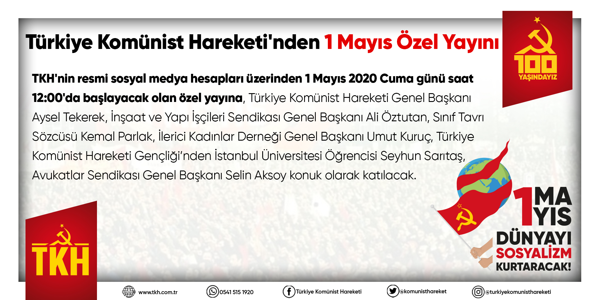 Türkiye Komünist Hareketi`nden 1 Mayıs Özel Yayını