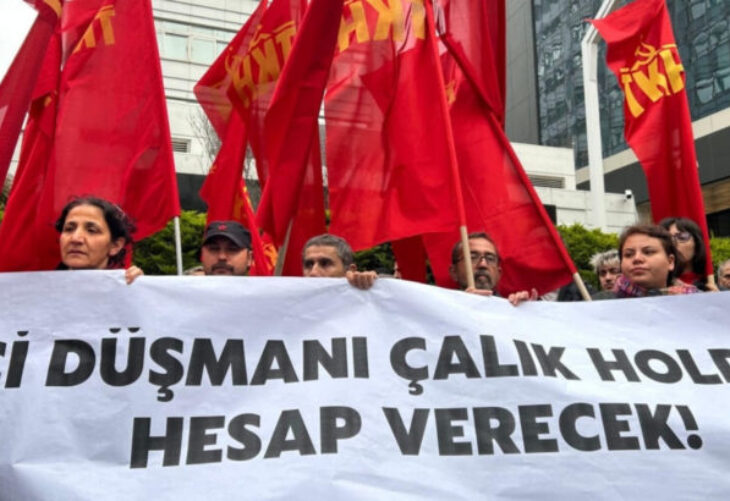 TKH’den Çalık Holding önünde eylem: Türkiye işçi sınıfı bu cinayeti asla affetmeyecek