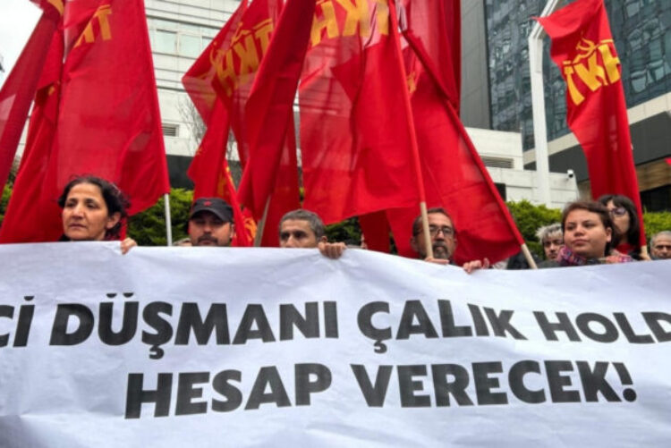 TKH’den Çalık Holding önünde eylem: Türkiye işçi sınıfı bu cinayeti asla affetmeyecek