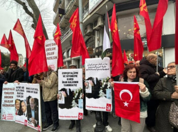 TKH “Haydut ABD, katil İsrail İran’dan elini çek” demek için İran Konsolosluğu önündeydi