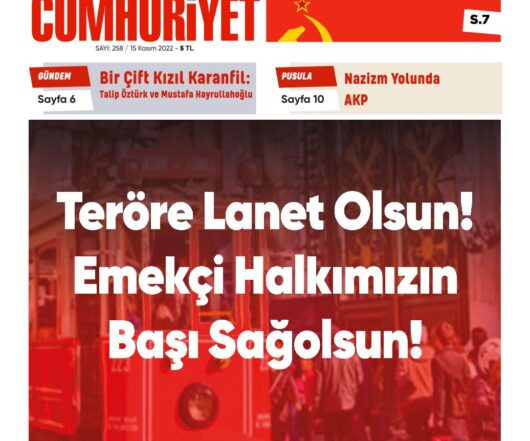 Sosyalist Cumhuriyet 258.Sayı çıktı