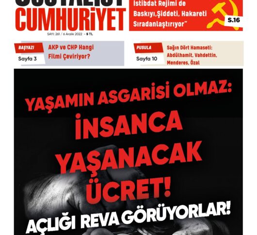 Sosyalist Cumhuriyet 261.Sayı çıktı